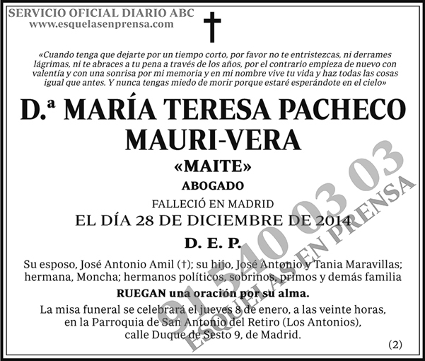 María Teresa Pacheco Mauri-Vega